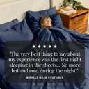 Miracle Made Breathable Cotton Bed Sheets, 4-Piece Set Silver-Treated, Soft and Cool-to-the-Touch Lightweight Bedding Designed for Hot Sleepers Queen Size, Navy Blue