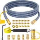 5369 Propane to Natural Gas Conversion Kit, 12FT 3/8" ID Natural Gas Hose with Quick Connect, for weber, char-broil, blackstone, Pizza Oven, Fire Pit, Generator, Patio Heater and More NG Appliance