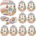 Tinlade 36 Pcs Easter Candy Gift Bags Bulk 5.12 x 6.69 Inch Resealable Easter Eggs Sealed Pouch Treat Plastic Bunny Goodie Bags Stand up for Egg Hunt Holiday Party Small Gift Wrapping Supplies Decor