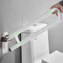 28 Inch Toilet Grab Bar Flip Up Stainless Steel with ABS Handicap Rails Load Capacity of 150 kg 330 lbs Grab Bars Toilet Rail Bathroom U Shaped and Wall Mount Safety for Injured Patients White