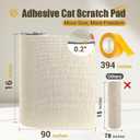 Cat Scratch Couch Furniture Protector, 90" x 16" Trimmable Anti-Scratch Couch Protector from Cat Claws with Double Self-Adhesive Carpet, Great for Sofa & Indoor Wooden Furniture (Off White)
