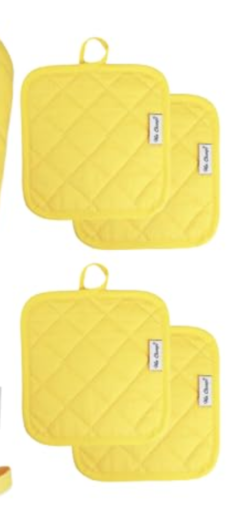 Win Change Oven Mitts and Pot Holders Sets,4 Pcs Oven Mitts and Potholders with Recycled Cotton High Heat Resistant Extra Thick Long Oven Mitts for Cooking(Yellow) Win Change Oven Mitts and Pot Holders Sets,4 Pcs Oven Mitts and Potholders with Recycled Cotton High Heat Resistant Extra Thick Long Oven Mitts for Cooking(Yellow)