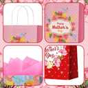 CMSSHUAI 12 Pcs Mother's Day Bags with Tissue Paper，Medium Small Mothers Day Bags with Handles Floral Mothers Paper Bags Treat Bags Candy Bags Bulk for Mom Grandma Wife Women
