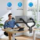 HUANUO FlowLift™ Dual Monitor Stand, Fully Adjustable Gaming Monitor Desk Mount for 13–32″ Computer Screens, Full Motion VESA 75x75/100x100 with C-Clamp & Grommet Base, Each Arm Holds 4.4 to 19.8 lbs