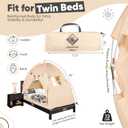 Twin Bed Canopy with Reinforced Rods | Cozy Bed Tent for Kids | Hideaway Canopy for Girls Room & Boys & Fort for Kids Indoor Play Time or Sleepy Time Foldable Toddler Bedroom Privacy Sleeping