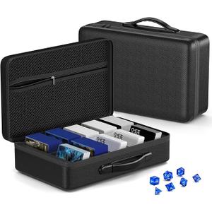 Vitula 12002200 Cards Case Fits for MTG, Cards Against Humanity, Yugioh, Portable Card Storage Box with a Dice Set Used to Storage Trading Card or Game Card (L, Black)