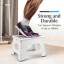 Handy Laundry Folding Lightweight Step Stool - Sturdy Enough to Support Adults and Safe Enough for Kids - Opens Easy with One Flip - Great for Kitchen, Bathroom or Bedroom (White - 9 Inch)