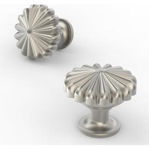 Asidrama 10 Pack Brushed Satin Nickel Kitchen Cabinet Knobs for Dresser Drawers - Zinc Hardware (Single Hole Knob)