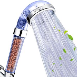 NOSAME Shower Head, Filter Filtration High Pressure Water Saving 3 Mode Function Spray Handheld Showerheads for Dry Skin & Hair (Blue)