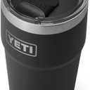 YETI Rambler 20 oz Stackable Tumbler, Stainless Steel, Vacuum Insulated with MagSlider Lid (Black)