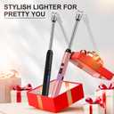 LcFun 3 Pack Candle Lighter USB C Rechargeable Electric Lighters with 360 Flexible Neck & Safety Lock, Windproof Arc Lighters Long Stem Matches for Candle, Grill, BBQ, Gas Stoves (Black,Silver,Pink)