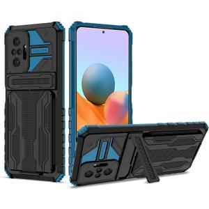 Case for Redmi Note 10 Pro Case/for Redmi Note 10 Pro Max Case M2101K6I Wallet Case with Detachable Card Holder, Stand Rugged Shockproof Protective Phone Cover for Xiaomi Redmi Note 10 Pro Blue