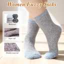 Geyoga 6 Pairs Fuzzy Socks Valentines Gifts for Women Soft Plush Sleeping Slipper Winter Fluffy Socks Gifts for Grandma Mom (Dark Color)
