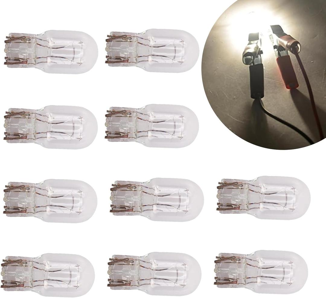 10 PCS T20 Car Brake Light Bulb, 12V 21/5W 1891/7443 Dual Filament Mini 360 Degree No-dead-angle Lighting Quartz Glass Plug Bulb, Replacement Accessory, for Most Trucks SUVs Cars (White)