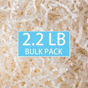 mxxkms 2.2 LB High - Capacity White Crinkle Paper Filler - Premium Shredded Paper for Gift Baskets, Birthdays, Weddings & Christmas - Ample Fill for Packaging & Craft Projects