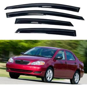 IG Window Visors Fit for 2003-2008 Toyota Corolla, Out-Channel Rain Guards Vent Wind Deflectors 4PC, Car Accessories for 03-08 Corolla