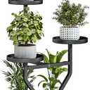 Plant Stand with Wheels 3 Tier Metal Plant Holder Corner Flower Shelf for Multiple Plants Display Rack for Bedroom Living Room Balcony Garden Black (Black, 3 Tier)