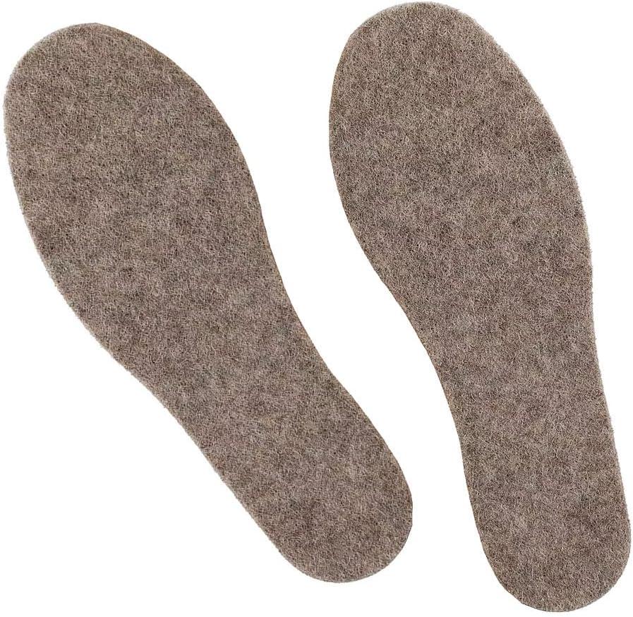 Alpaca Wool Warm Shoe Insert - Wool Shoe Insoles for Boot Soft Winter Warm Shoe Replacement Men 9 Women 10 (Light Brown Alpaca)