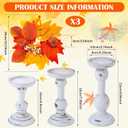 2 x Mumufy 6 Pcs Thanksgiving Rustic Wooden Candle Holders for Pillar Farmhouse Candles 3 Set Vintage Fall Table Centerpiece Decoration Thanksgiving Autumn Candlestick Ring Wreath for Dinning Room Kitchen