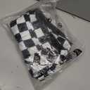 WSPLYSPJY Women's Casual Checkered Pants Elastic Waist Comfy Loose Wide Leg Pants with Pockets, (Colorblock-black White Checked), S