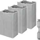 3 Bag Laundry Sorter Replacement Bags, Augot Large Hamper Cart Removable Replacement Bags with 6Pcs Hangers and Carry Handle, Laundry Organizer Storage Case 21"H15"L9"W (Grey)