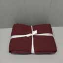 NEXHOME PRO Duvet Cover Set Queen Size Linen Look Textured 100% Washed Cotton Duvet Cover Burgundy Dark Red 3 Pieces Bedding Set with Zipper Closure,Breathable, Soft Organic Natural(No Comforter) (Queen (90"x90"))