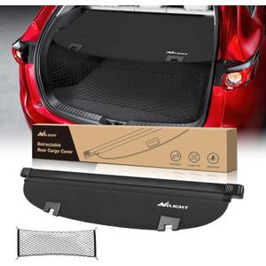 Nilight Trunk Cargo Cover for Mazda CX-5 2017 2018 2019 2020 2021 2022 2023 2024 2025, Retractable Security Shade Rear Cargo Cover, with Trunk Storage Net, 1-Pack