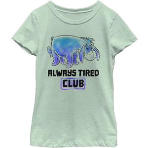 Disney Winnie The Pooh Eeyore Tired Club Girl's Heather Crew Tee (Medium, Mint) Disney Winnie The Pooh Eeyore Tired Club Girl's Heather Crew Tee (Medium, Mint)