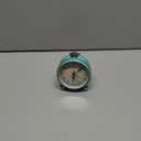 Peakeep 4" Small Battery Operated Antique Retro Analog Alarm Clock for Room Decor, Silent Elegant Bedside Desk Table Gift Clock (Aqua)