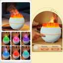 Himalayan Salt Stone LED Ambient Light Humidifier, Dual Mode Flame Light and Gradient Color USB Aromatherapy Machine, A Combination of Two In One Bedside Night Light and Humidifier.