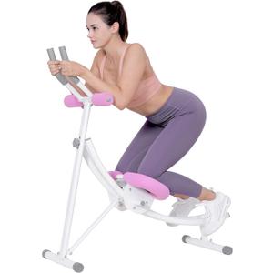 LanPavilion Ab Workout Equipment, Ab Machine with Height Adjustable and Stability, Ab Workout Equipment Home Gym Coaster for Stomach at Office with LCD Display-Christmas Gift Choice, Pink