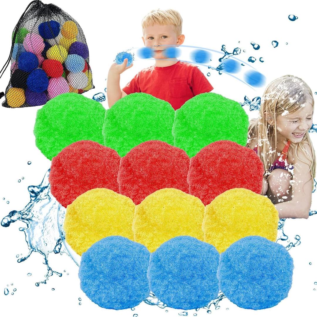 100 Pcs Reusable Water Balloons, Reusable Water Balloons for Kids Outdoor Toys for Toddlers 1-3,Water Yard Pool Games Toys are Fun Summer Gifts.
