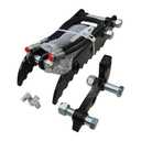3 Ton Mini Excavator Hydraulic Thumb Clip 3-Hole Arm L-Shaped Bracket, with Hydraulic Hoses & M14/M16x1.5 Adapters