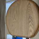Mayfair Natural Oak Veneer Toilet Seat with Chrome Hinges, Round, Wood