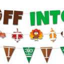 Pre-assembled Glitter Kick off into Fall Banner, Kick off into Fall Bulletin Board Decorations, Fall Football Decorations, Thanksgiving Football Decorations