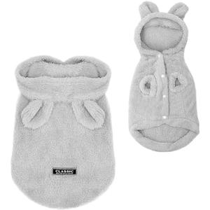 Easter Bunny Ears Cat & Dog Hoodies Fleece Sweatshirt for Small Dogs & Cats (XX-Large, Grey)