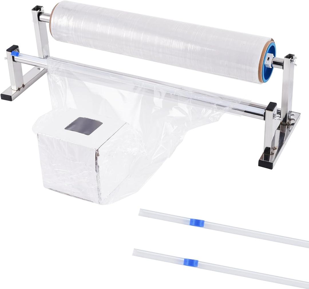 Stretch Film Dispenser Wrapping Machine, 21.65" Stainless Steel Manual Table Stretch Film Dispenser Packing Machine for Home Commercial Warehouse Use