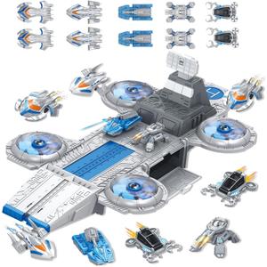 Jumbo Space Toys with Space Shuttle, Fighters, Tanks, Exploring Vehicle, Educational Learning Toys for Kids Ages 3-12 (ASTM Certified)