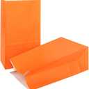 KEYYOOMY Small Orange Paper Bags Orange Party Goodie Bags Party Favor Bag Paper Lunch Bag (100 CT, 4.7x2.4x8.7 In)
