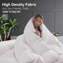 L LOVSOUL Goose Feather Down Fiber Comforter Queen Size, 100% Organic Cotton Fabric Duvet Insert,1200TC,750+FP, Hotel Collection, Heavyweight White Bedding Comforters with 8 Tabs,83oz