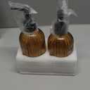 Brown Glass Soap Dispenser Set with Black Pump, 13.5oz Refillable Liquid Hand Dispenser, Vertical Stripe Lotion Dish Soap Dispenser for Modern Home Decor, Bathroom, Kitchen Countertop, Hotel(2 Pack)