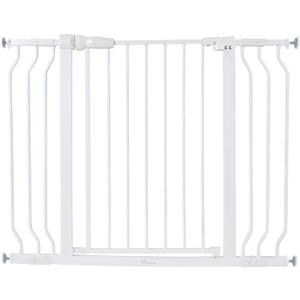 BalanceFrom Easy Walk-Thru Baby and Pet Safety Gate with Hold-Open and Auto-Close  Adjustable Steel Barrier for Stairs, Doorways, and Hallways, No Drilling Installation (30-inch Tall, White)