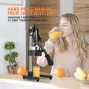 19 Inch Height Extra Tall Commercial Heavy Duty Cast Iron Hand Press Manual Orange Citrus Lemon Lime Grapefruit Pomegranate Fruit Juice Squeezer Machine with Stainless Steel Cup Black
