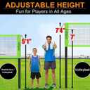 Zdgao 14 ft/20 ft 4-Way Volleyball and Badminton Combo Net with Soft Volleyball, Rubber Hammer and Carry Bag, Adjustable Height Four Square Volleyball Game Set for Backyard and Beach
