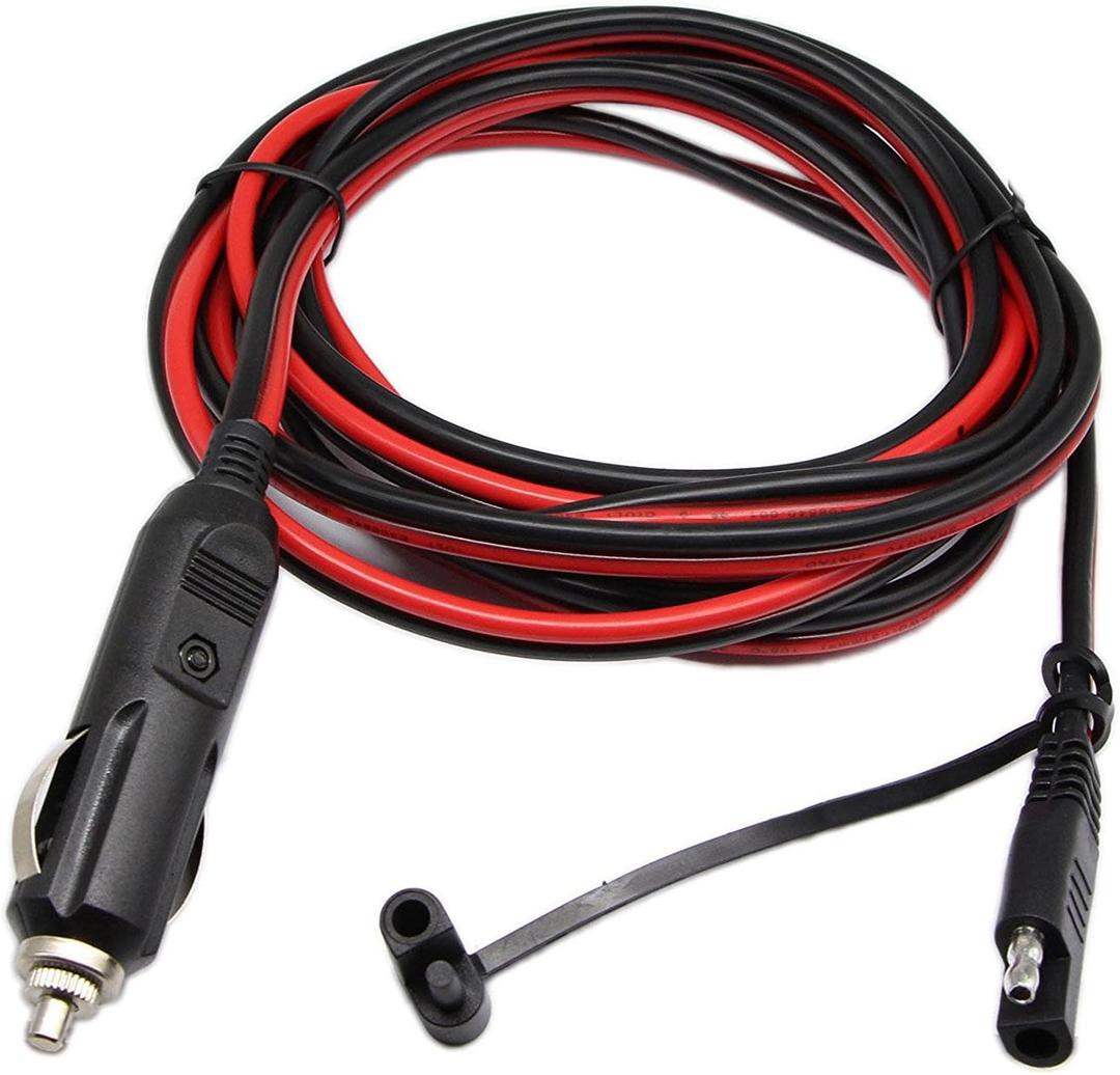 SinLoon Cigarette Lighter SAE Battery Charger Cable,12V 15A Cigarette Lighter Plug to Waterproof SAE Quick Release Adapter Extension Charging Cable with Fuse and LED Light, (10FT,3 Meter)