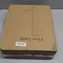 Floor Lamp for Living Room with 3 Color Temperatures Standing Lamp with Adjustable Beige Linen Lampshade Tall Lamps for Bedroom Office Classroom Dorm Room, 9W LED Bulb Included, Silver