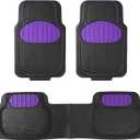 FH Group Car Floor Mats - Heavy-Duty Rubber Floor Mats for Cars, Universal Fit Full Set, Trimmable Automotive Floor Mats, ClimaProof Floor Mats For Most Sedan, SUV, Truck Floor Mats Purple