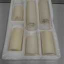 Shihanee Set of 6 Pillar Candles with Glass Cylinder Vases Clear Cylinder Hurricane Candleholders for Slim Tall Pillar Candles Wedding Table Centerpieces(2.6'' X 4.7'', 5.9'', 7.9'',Ivory)