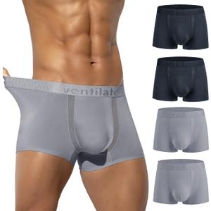Arjen Kroos Mens Underwear Modal Boxer Briefs Moisture Wicking Breathable Trunks Underwear for Multipack (Grey/Dark Gray4 Pack)