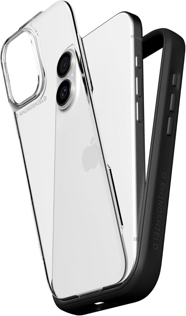 RhinoShield Phone Case Compatible with iPhone 17 | Mod NX - Modular Protective Bumper Case with Backplate, Shockproof with Military Grade Drop Protection - Black